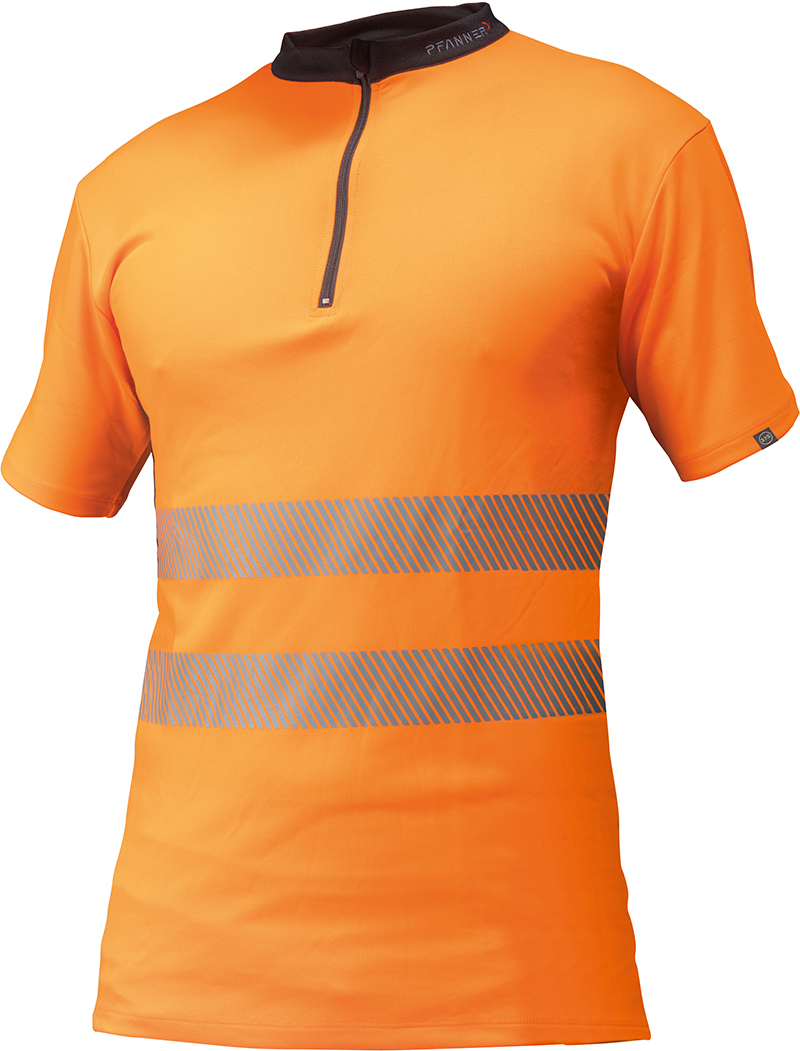 Zipp-Neck Shirt kurzarm EN 20471